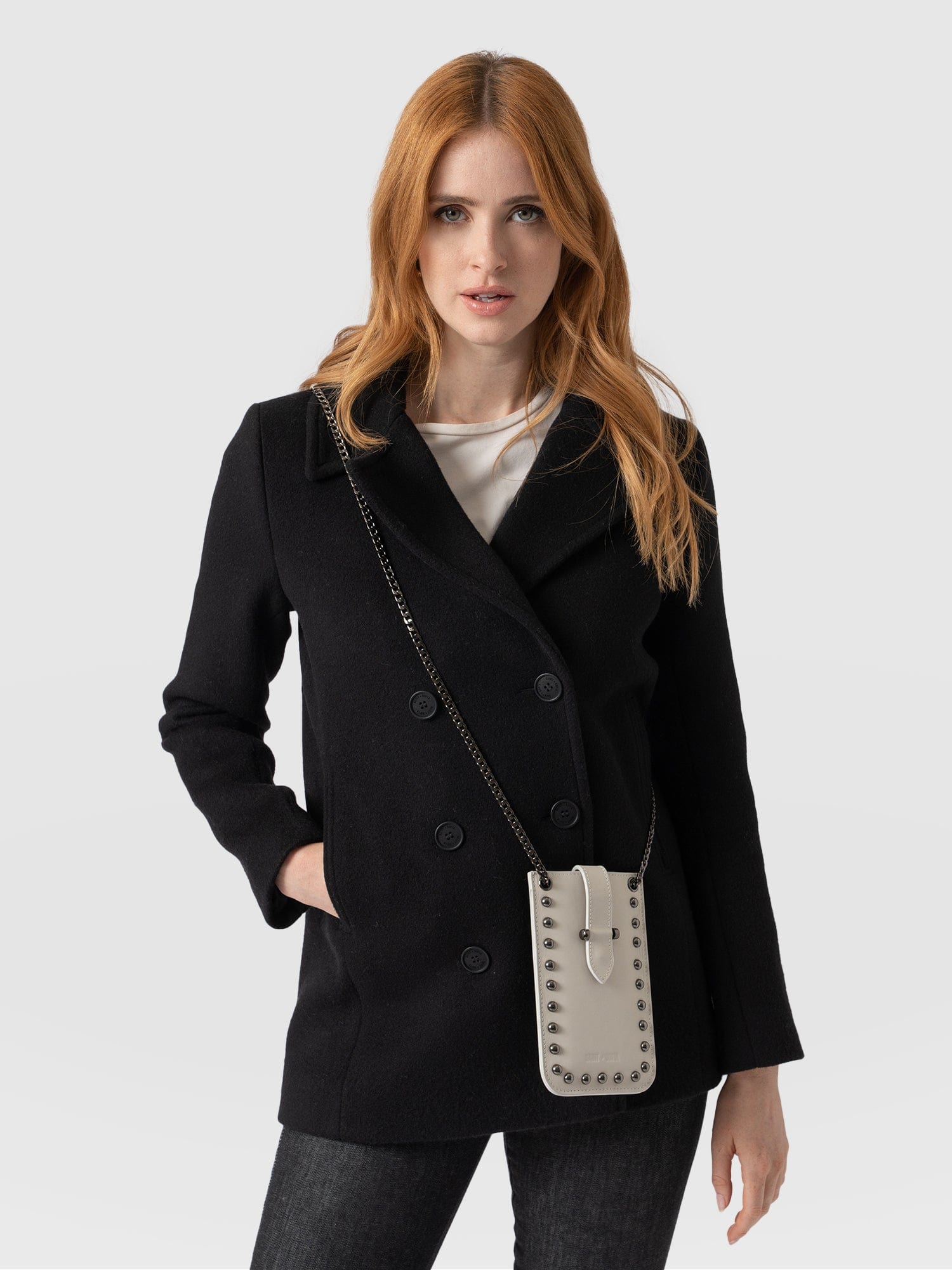 Hoxton Studded Phone Bag Cream - Women's Phone Bag | Saint + Sofia® USA